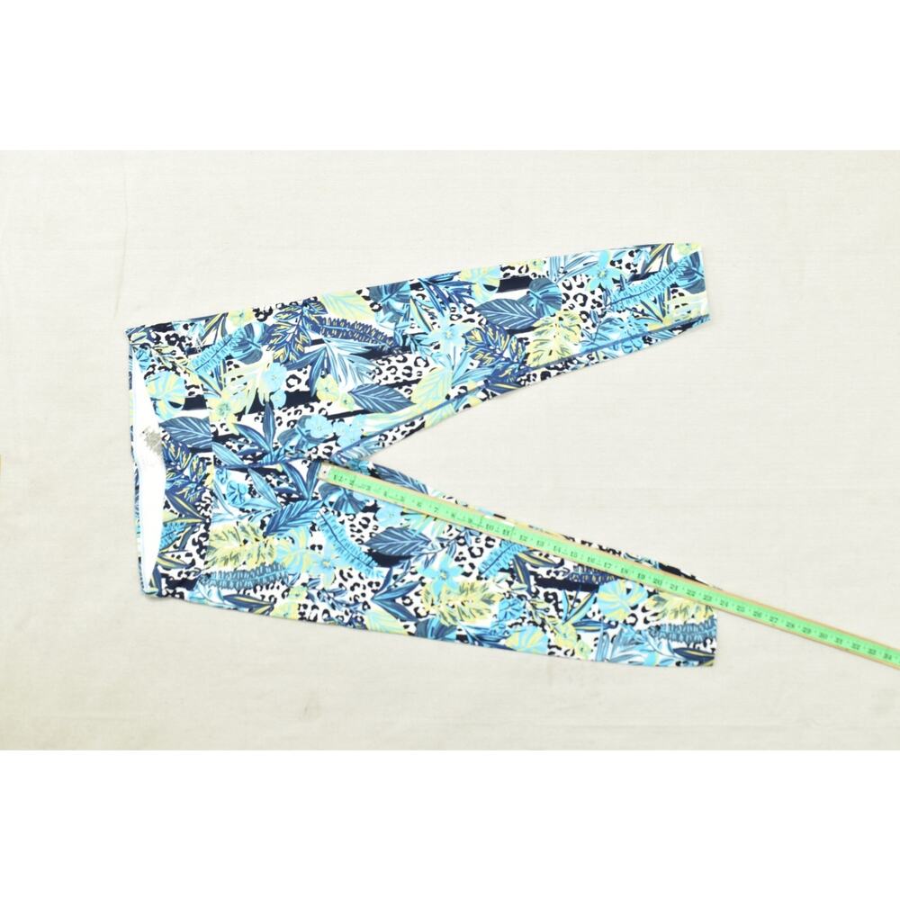 Calvin Klein Performance Women XL Tropical Floral Animal Print Leggings Blue Gr - Picture 8 of 8